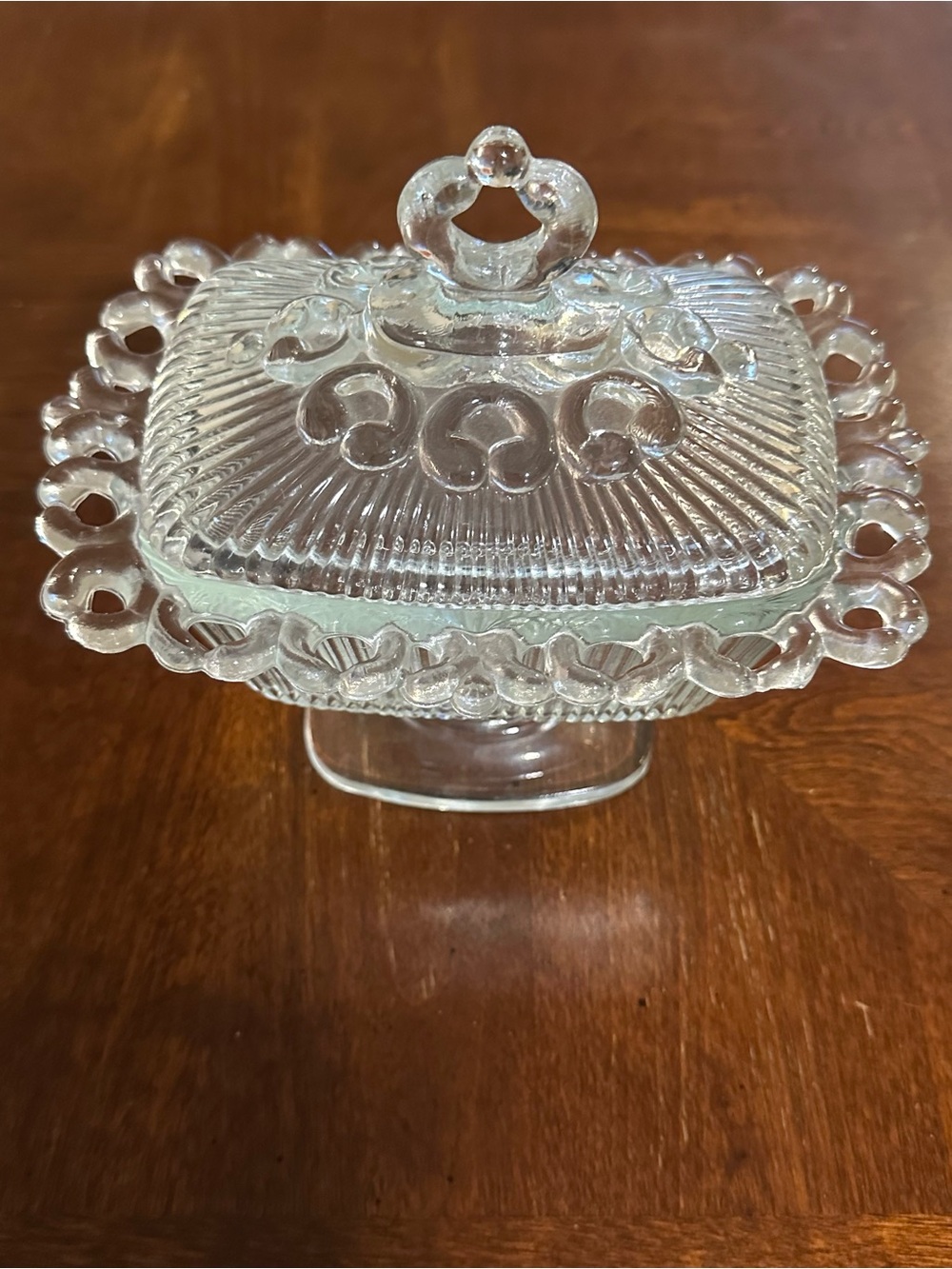 Vintage Indiana Depression Glass Candy/Butter Dish Compote